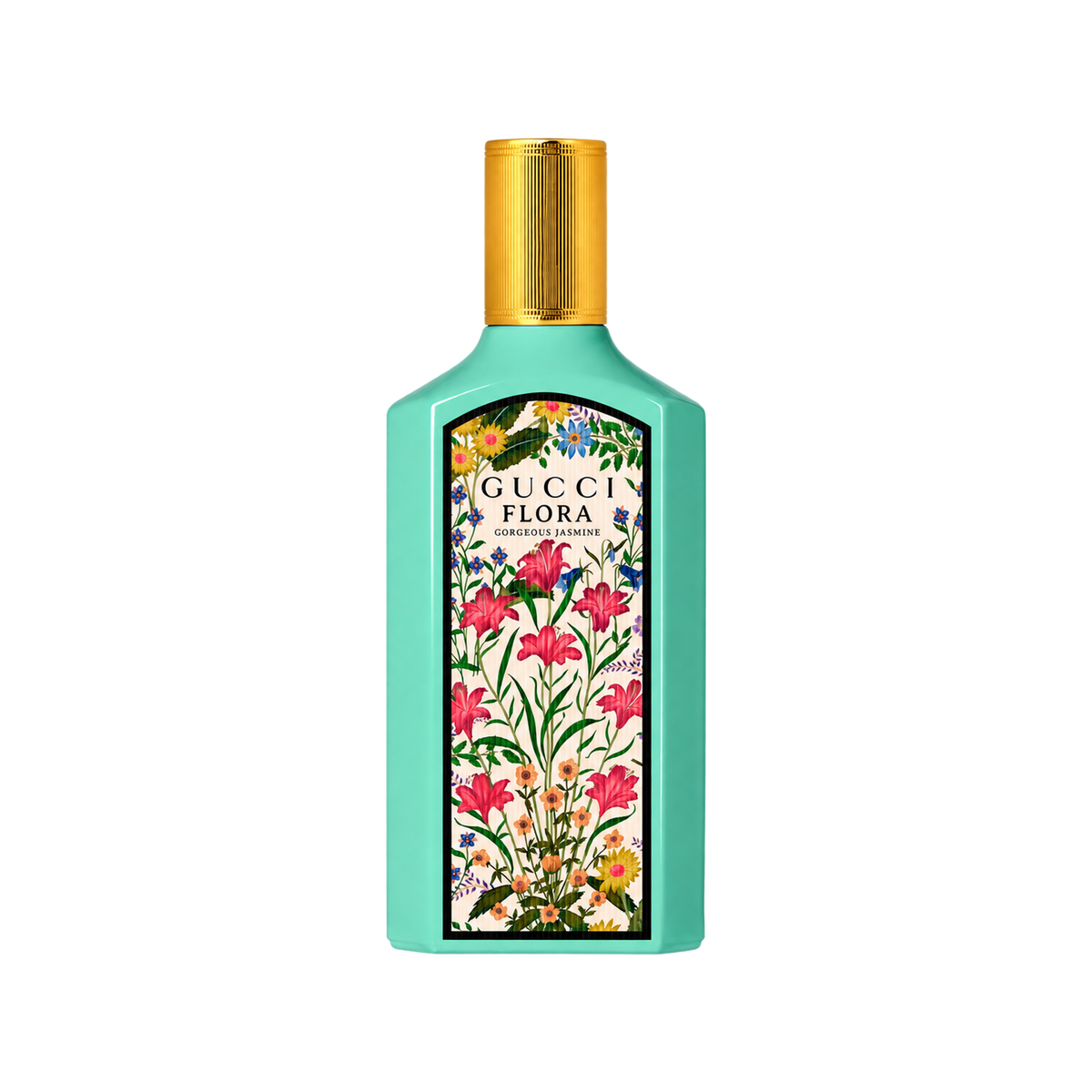 GUCCI FLORA GORGEOUS JASMINE EDP 100ML — bottle only, transparent background and matched sizing
