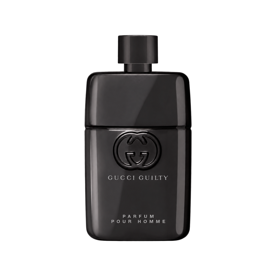 Gucci Guilty Pour Homme Parfum 90ml — bottle only, transparent background and matched sizing