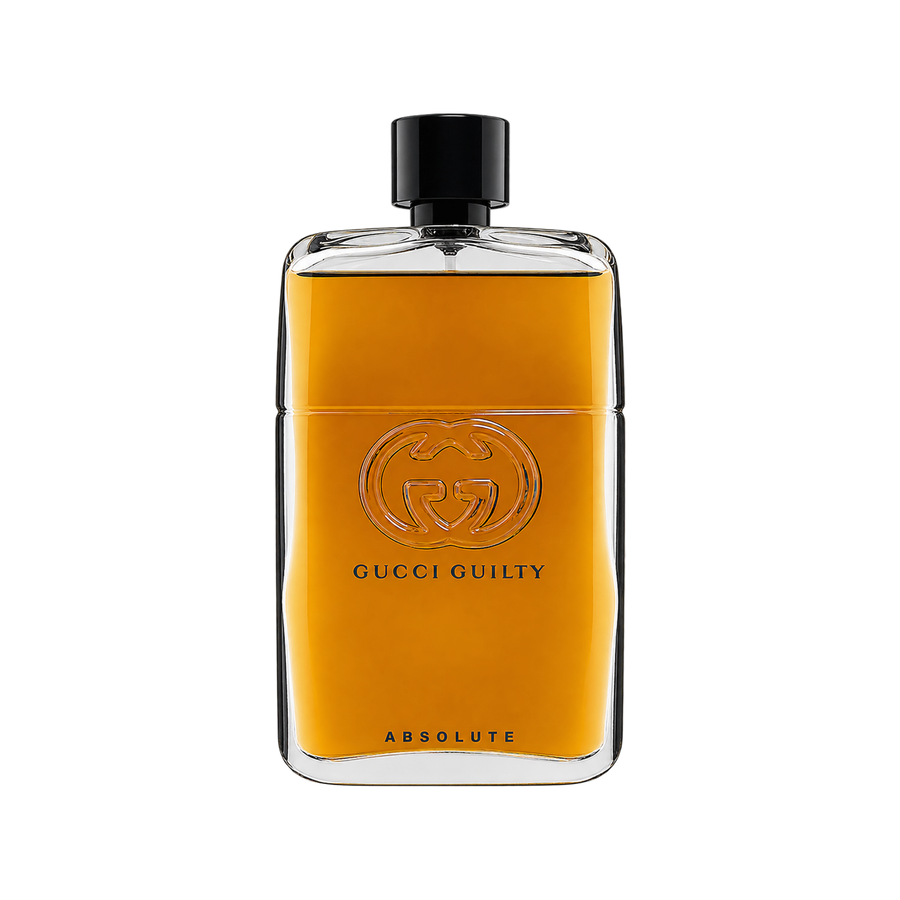 GUCCI GUILTY ABSOLUTE POUR HOMME EDP 90ML — bottle only, transparent background and matched sizing