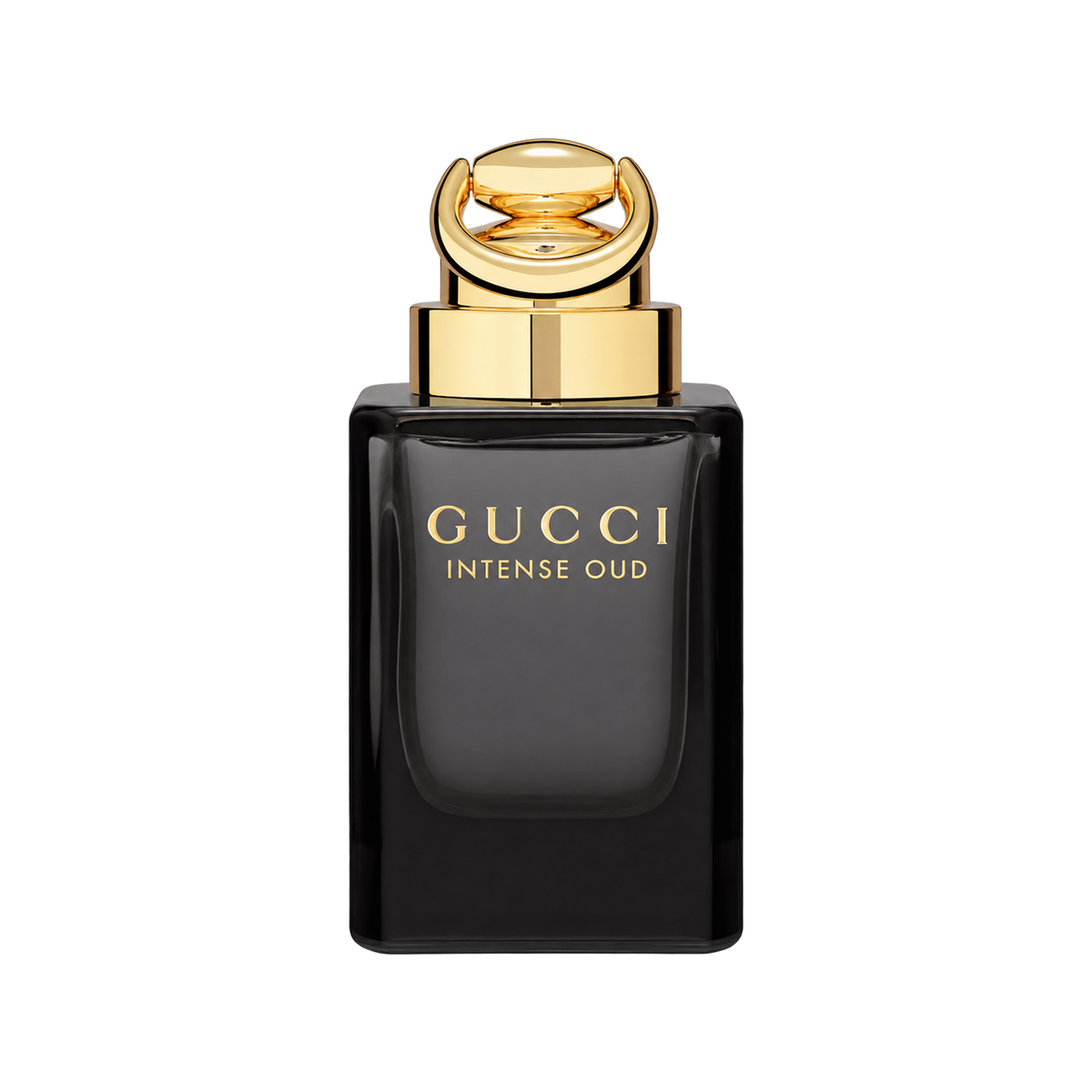 GUCCI INTENSE OUD EDP 90ML — bottle only, transparent background and matched sizing