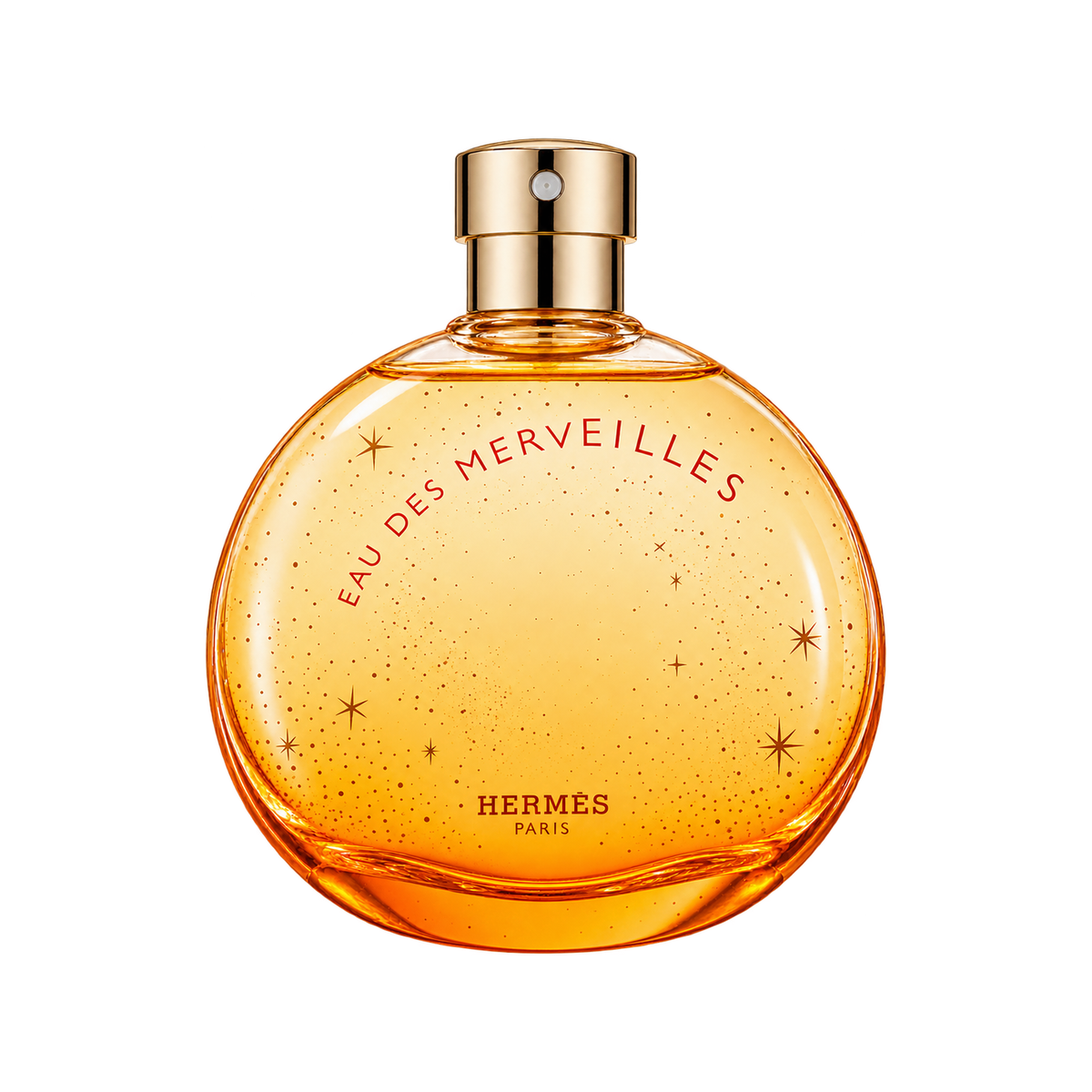 Hermès Eau des Merveilles EDT 100ml — front-facing bottle-only transparent image, balanced size