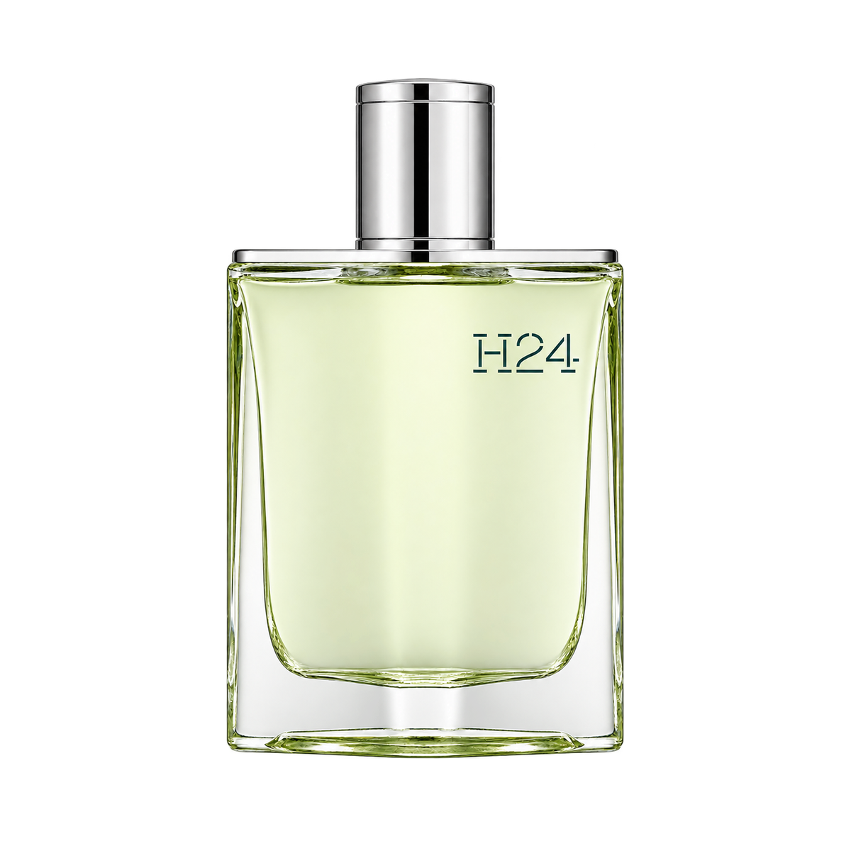 Hermès H24 EDT 100ml — centered front-facing bottle only, transparent background