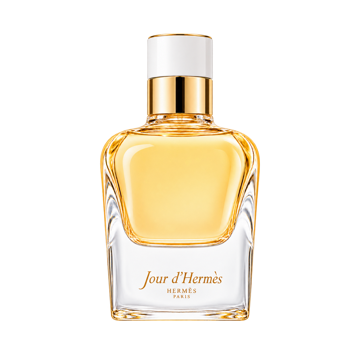 Hermès Jour d’Hermès EDP 85ml — centered front-facing bottle only, transparent background