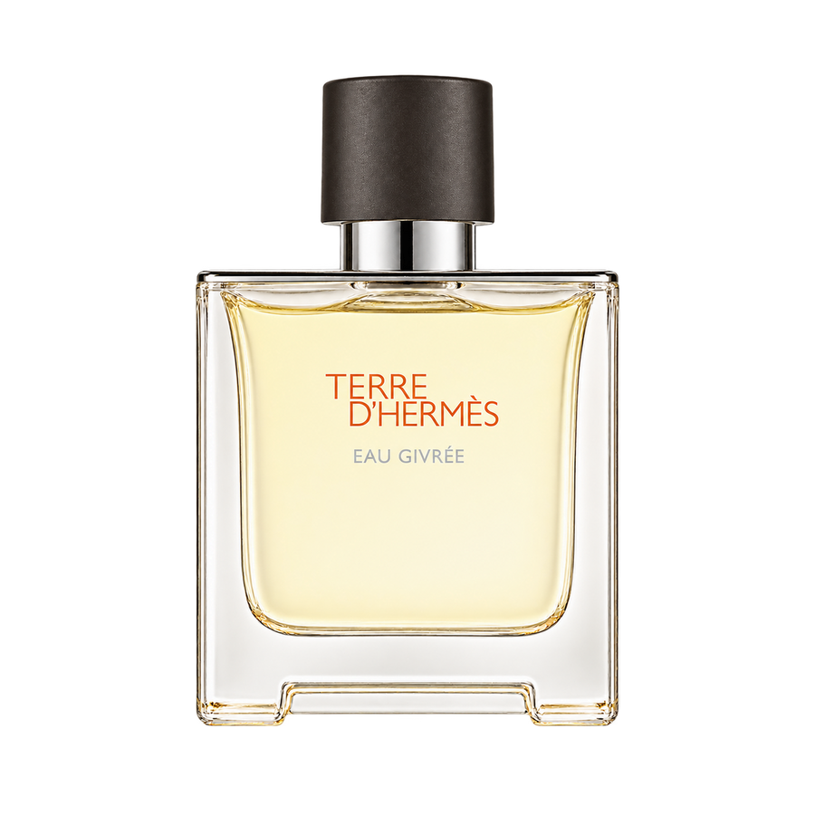 Hermès Terre d’Hermès Eau Givrée — centered front-facing bottle only, transparent background