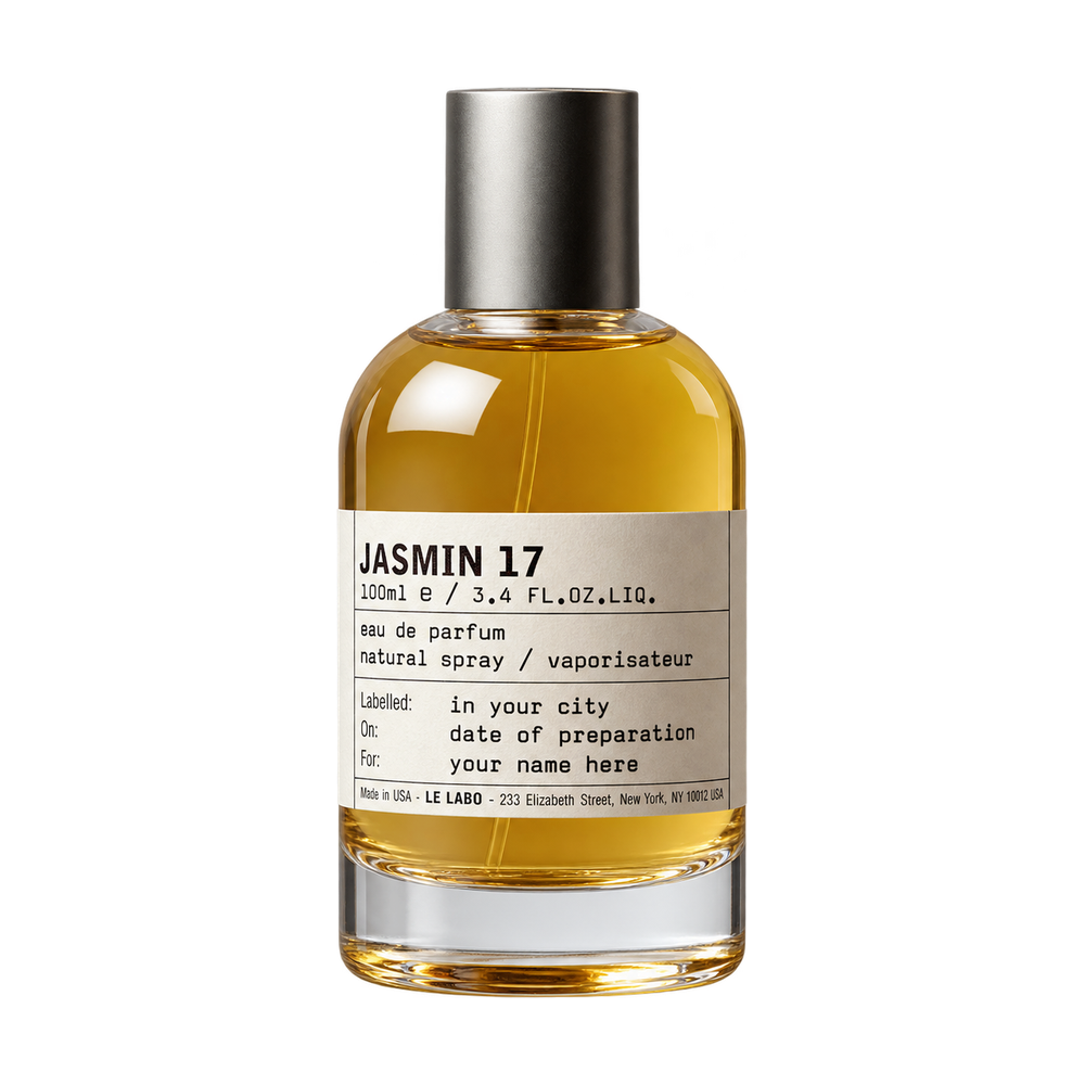 Le Labo jasmin 17 Eau de Parfum 100ml bottle on transparent background