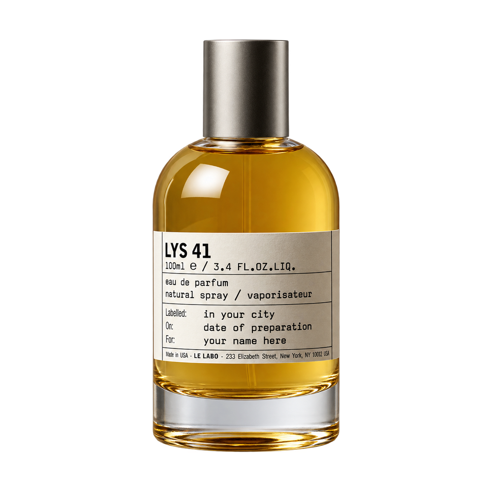 Le Labo lys 41 Eau de Parfum 100ml bottle on transparent background