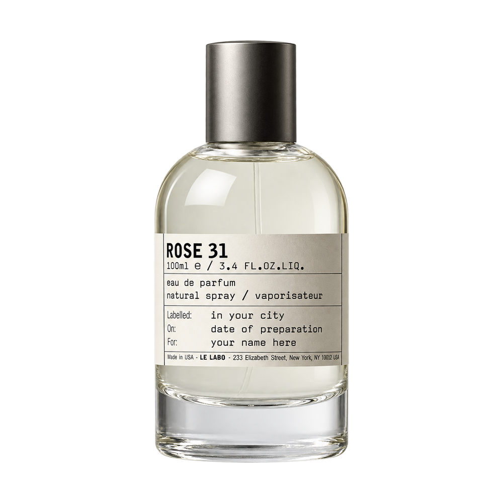 Le Labo rose 31 Eau de Parfum 100ml bottle on transparent background