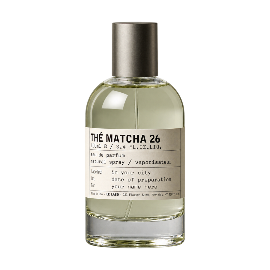 Le Labo the matcha 26 Eau de Parfum 100ml bottle on transparent background