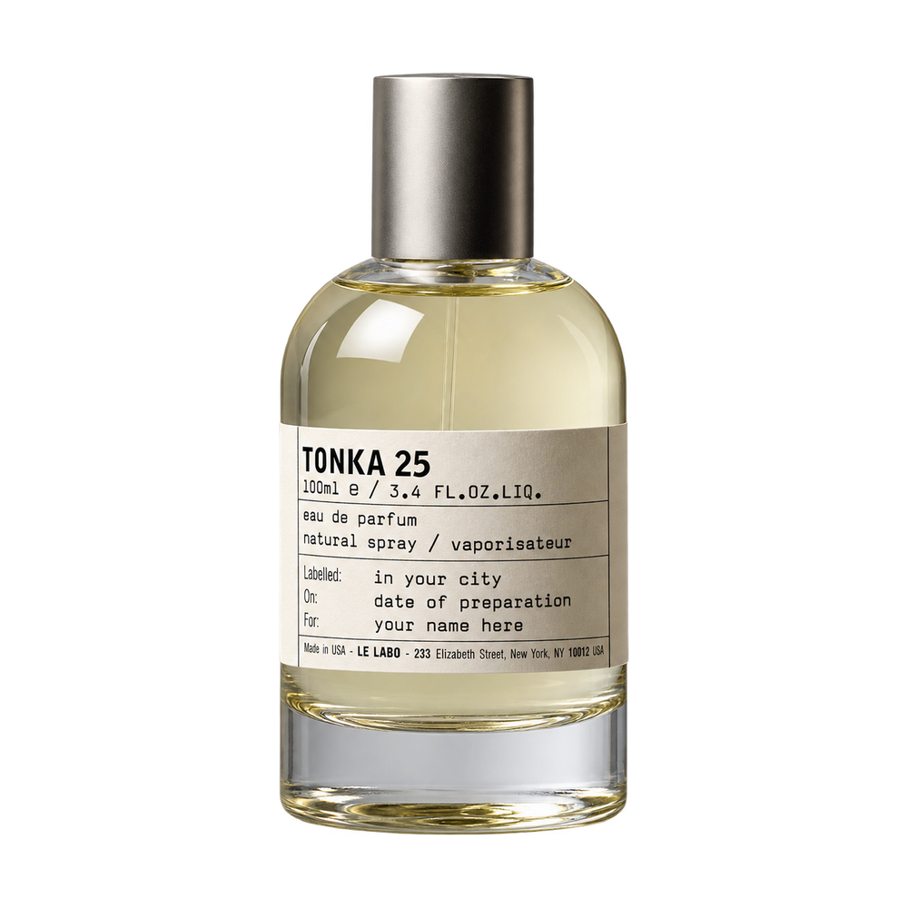 Le Labo tonka 25 Eau de Parfum 100ml bottle on transparent background