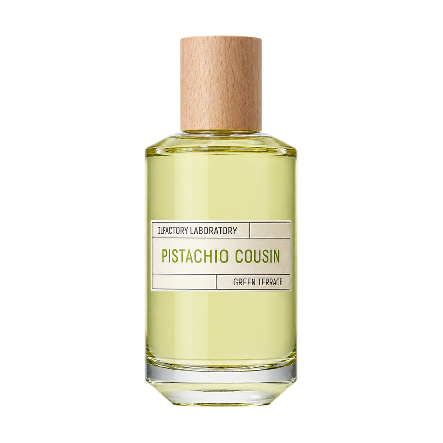 Liquides Imaginaires PISTACHIO COUSIN perfume bottle on transparent background
