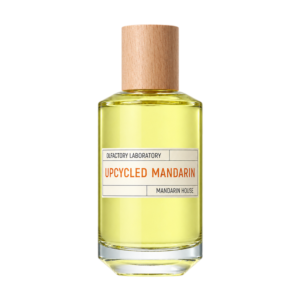 Liquides Imaginaires UPCYCLED MANDARIN perfume bottle on transparent background