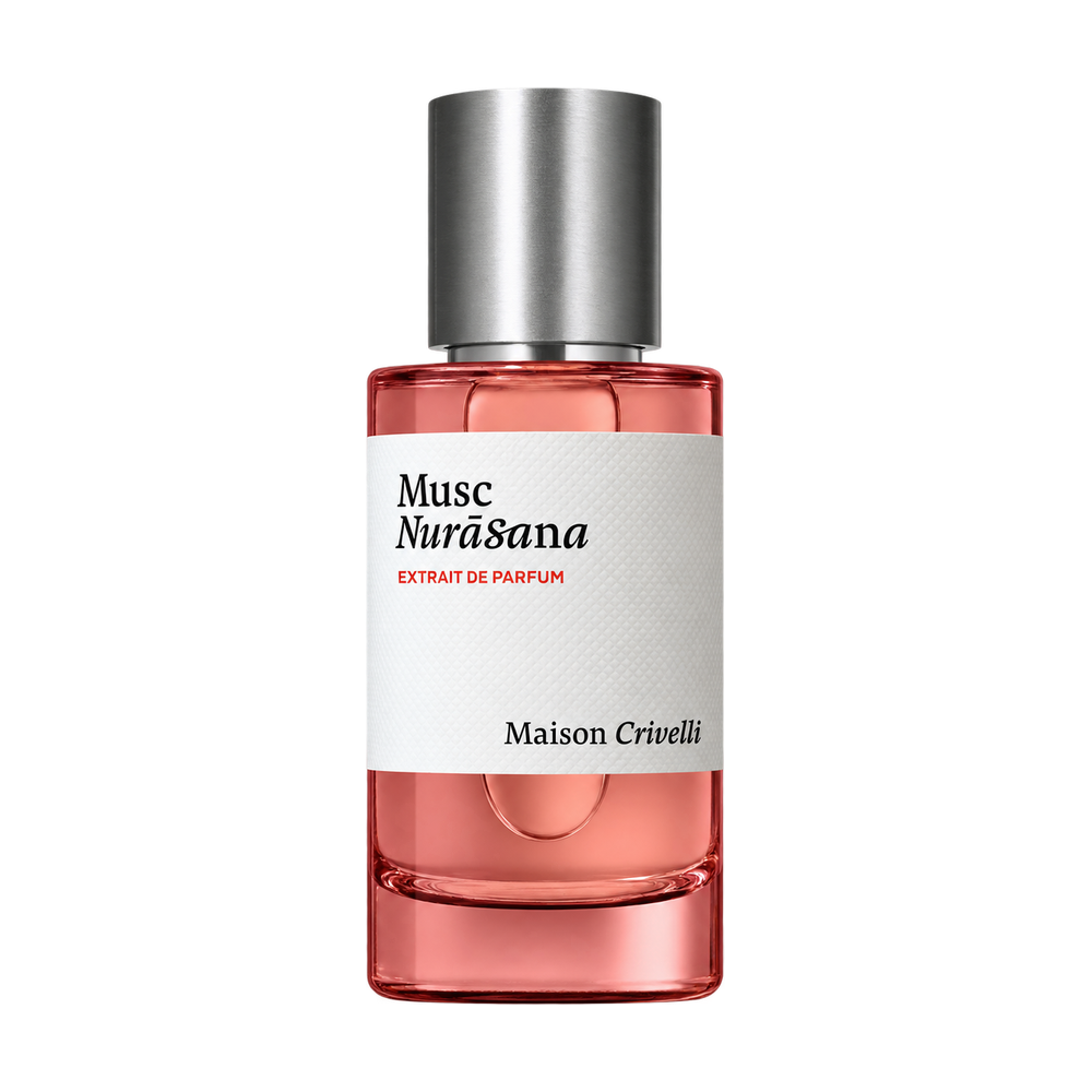 Maison Crivelli Musc Nurāsana perfume bottle on transparent background