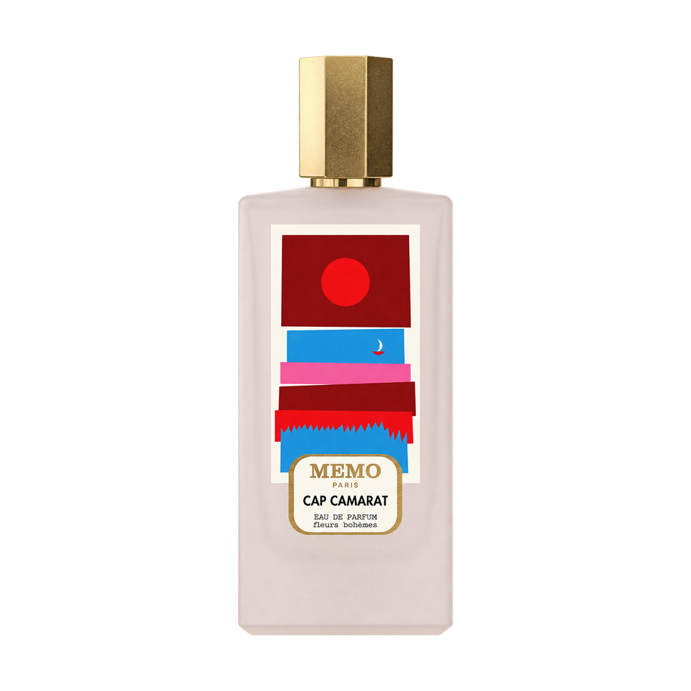 Memo Paris Cap Camarat X Olimpia Zagnoli perfume bottle on transparent background