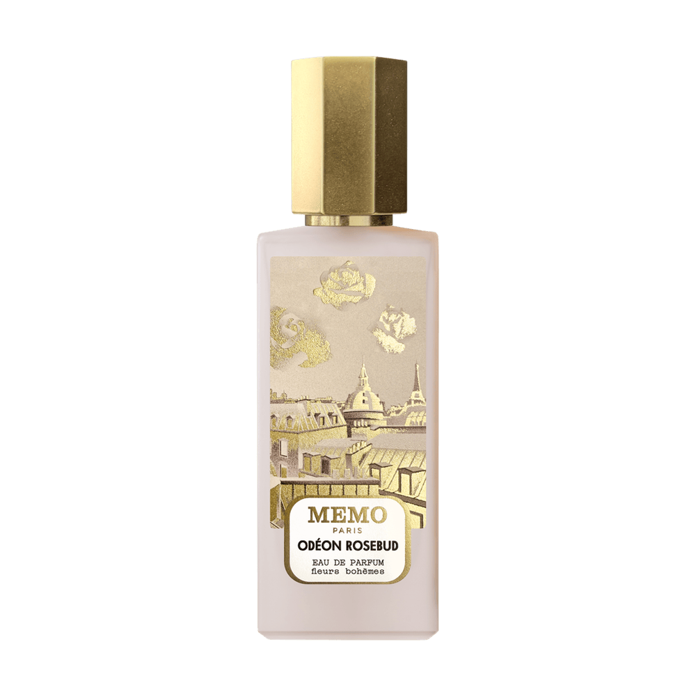 Memo Paris Odéon Rosebud perfume bottle on transparent background