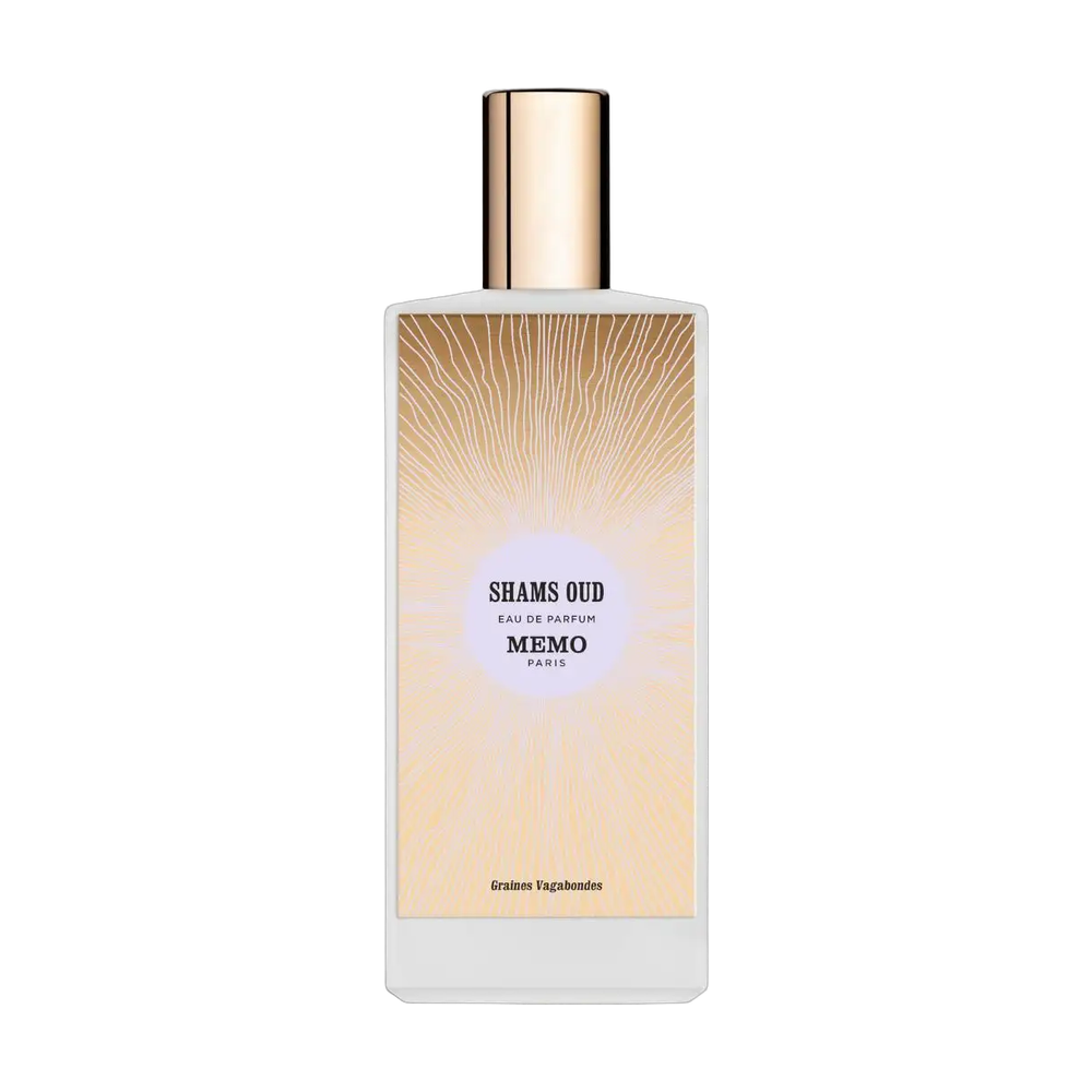 Memo Paris Shams Oud perfume bottle on transparent background