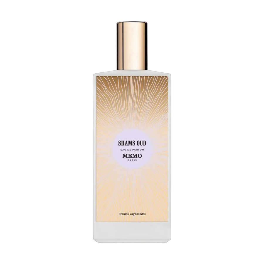 Memo Paris Shams Oud perfume bottle on transparent background
