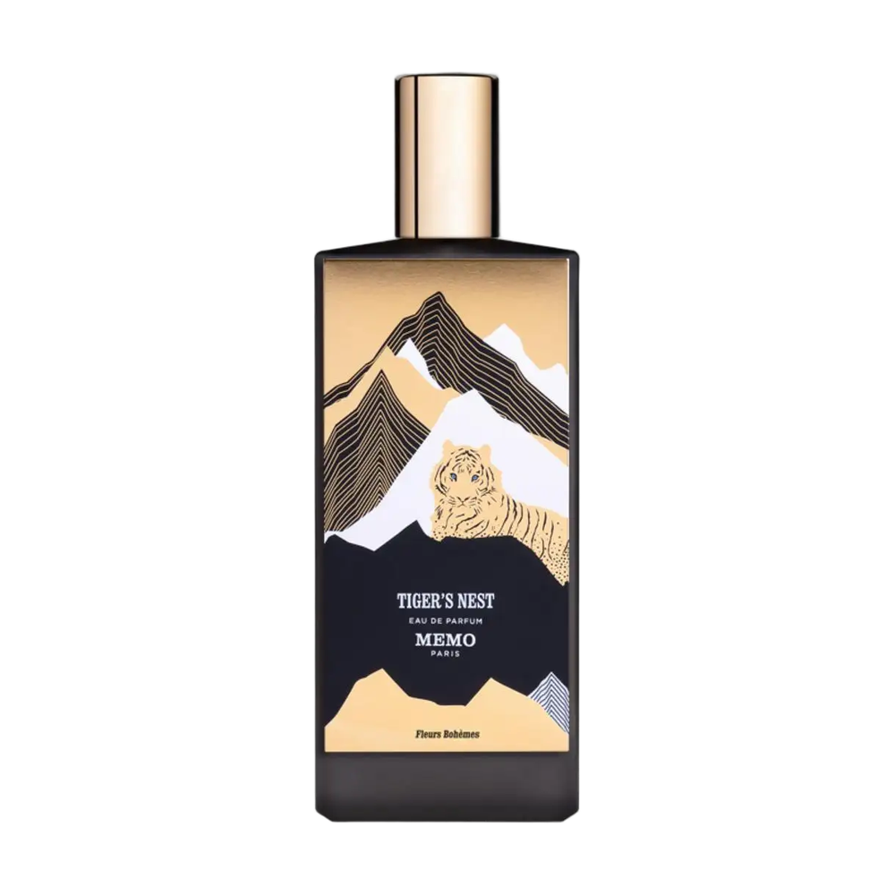 Memo Paris Tiger's Nest perfume bottle on transparent background
