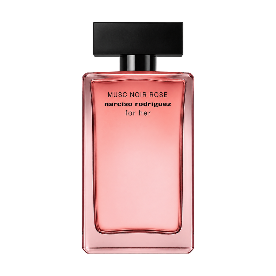 Narciso Rodriguez For Her Musc Noir Rose perfume bottle on transparent background