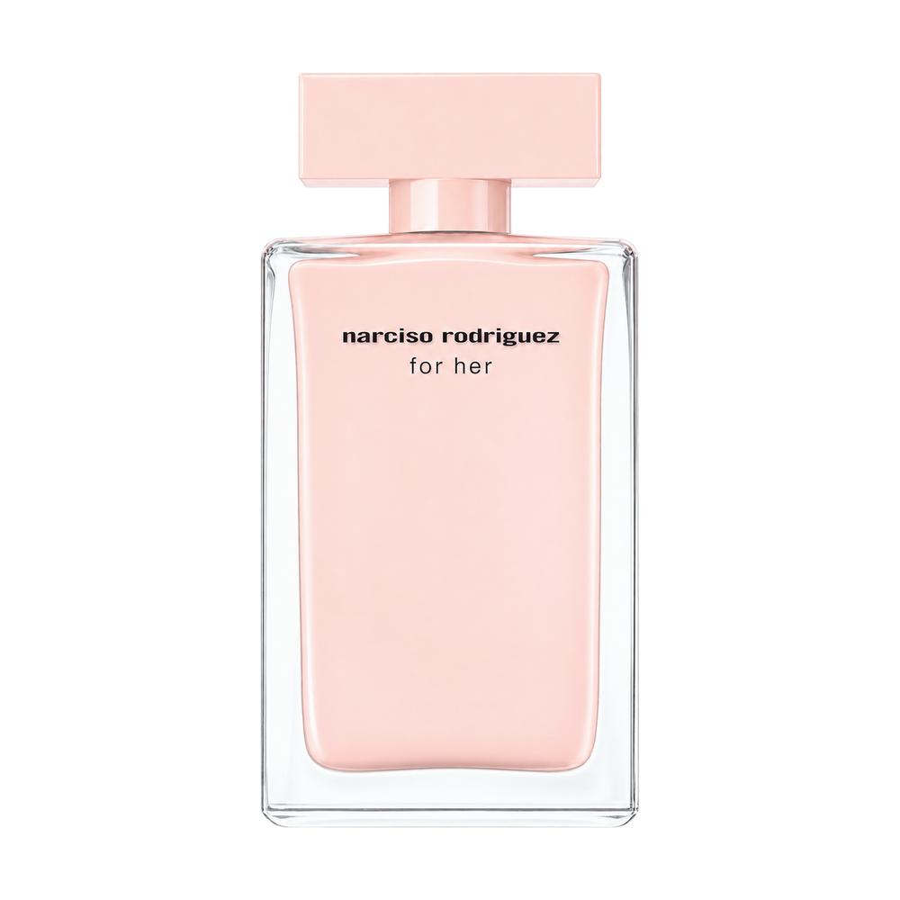 Narciso Rodriguez For Her perfume bottle on transparent background