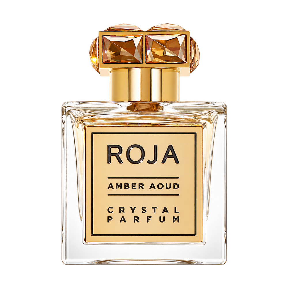 ROJA PARFUMS AMBER AOUD CRYSTAL PARFUM 100ML — upright bottle on transparent background