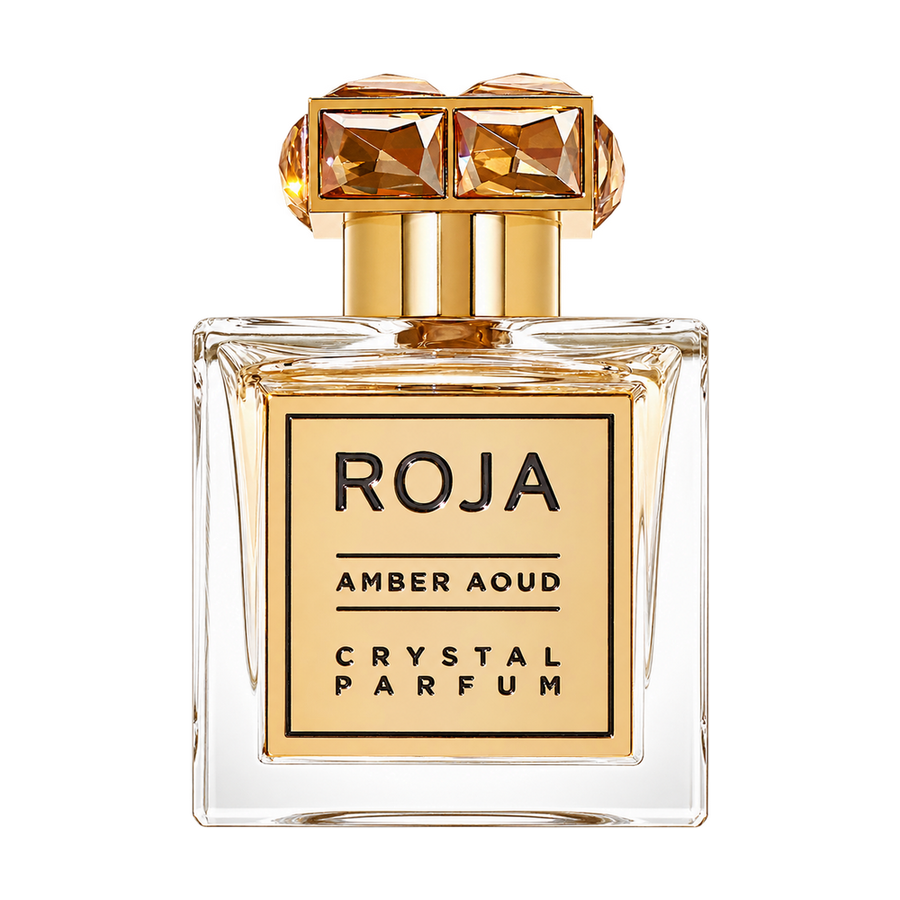 ROJA PARFUMS AMBER AOUD CRYSTAL PARFUM 100ML — upright bottle on transparent background