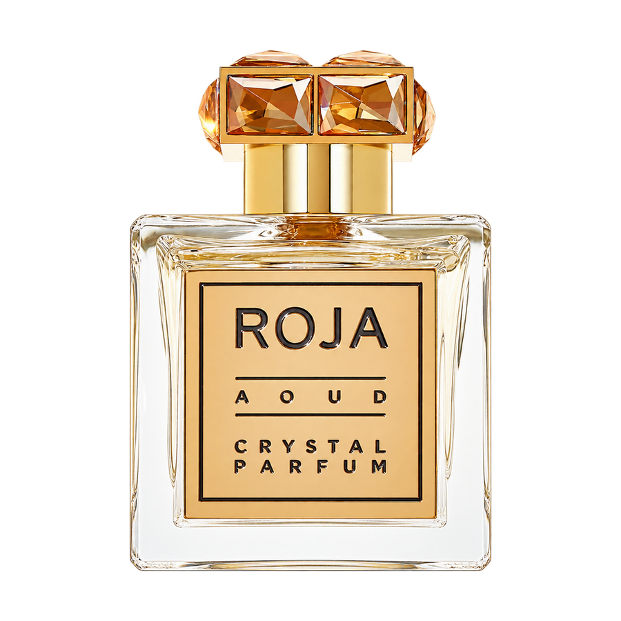 ROJA PARFUMS AOUD CRYSTAL PARFUM 100ML — upright bottle on transparent background
