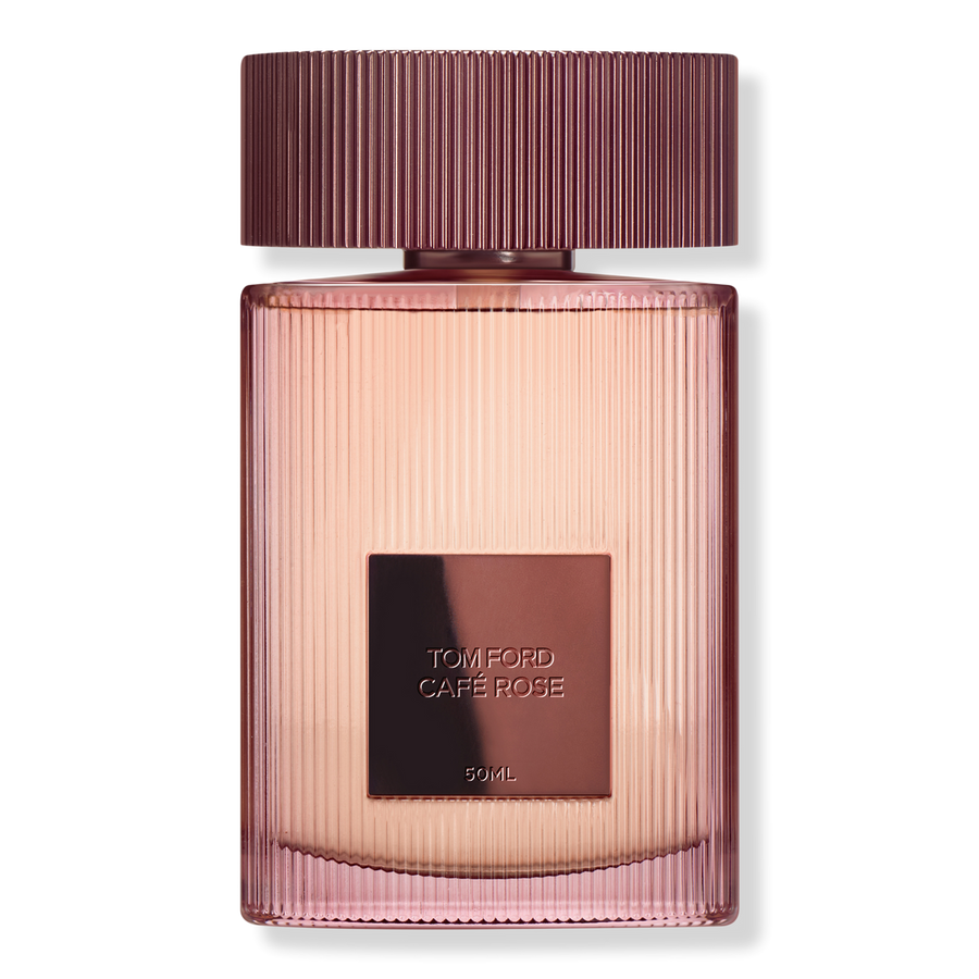 Tom Ford Café Rose Eau de Parfum 50ml – authentic fluted rose-pink bottle, no box, transparent background