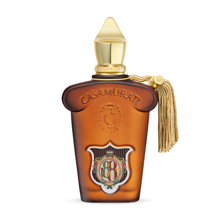 Xerjoff Casamorati 1888 Eau de Parfum 100ml - manufacturer amber bottle with gold tassel, transparent background